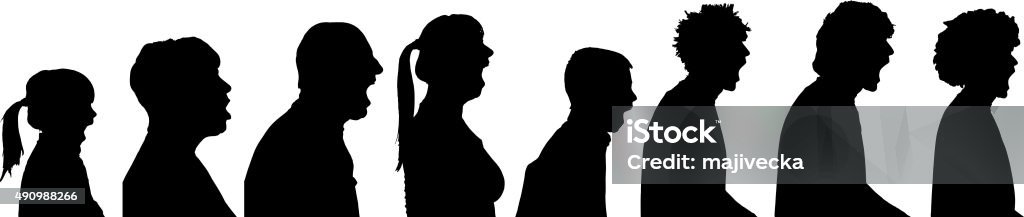 Vector silhouette profile of people. Vector silhouette profile of people on a white background. In Silhouette stock vector