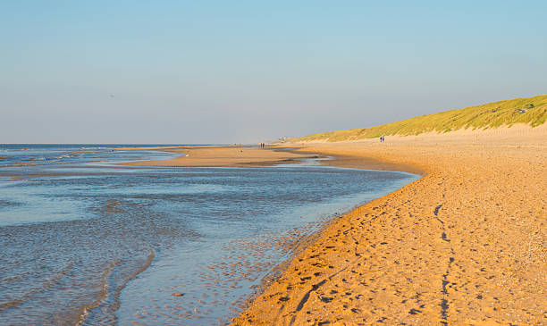 istock Blue sky over a beach along the North Sea 490988388