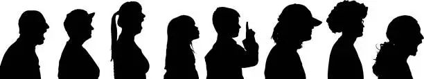 Vector illustration of Vector silhouette profile of people.