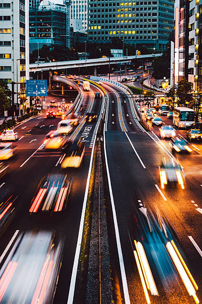 istock Night traffic in the city. Tokyo. 490990468
