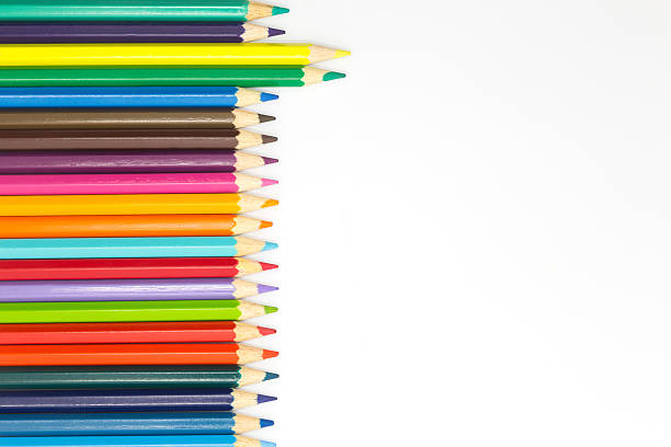 istock Close up colours pencils on white 490990512