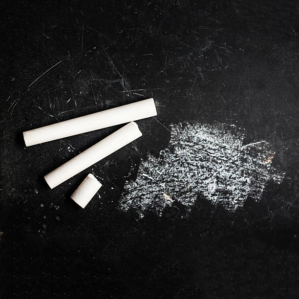 istock Black chalkboard with white chalk may use as background. School 490990580
