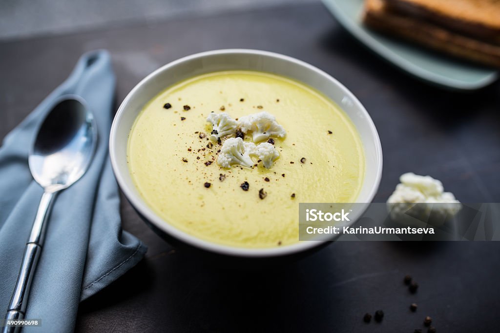 Soup of cauliflower Soup Stock Photo