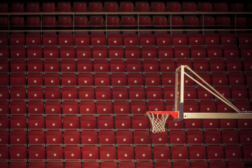 Empty basketball hall.
