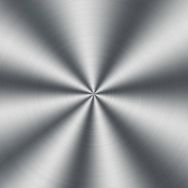 istock Circular metallic texture. Silver steel shiny background 490992044