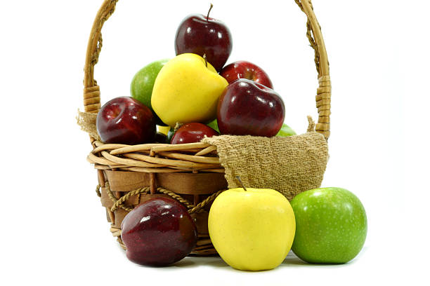 istock Apples in basket on a white background. 490992915