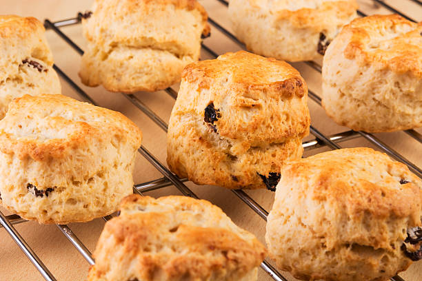 istock Freshly baked scones on a cooling rack 490994534
