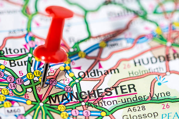 istock European cities on map series: Manchester 490994547