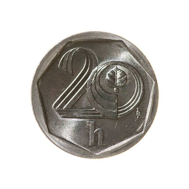 istock coin twenty hellers Czech Republic isolated on a white backgrou 490996706
