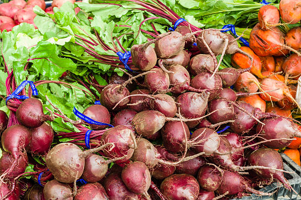 istock Red beets displayed at the market 490997174
