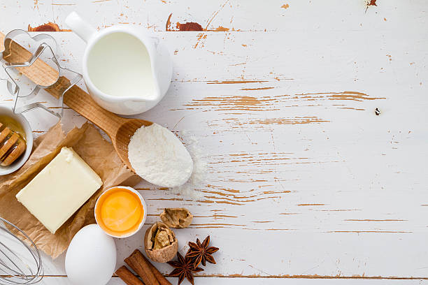 istock Baking ingredients - milk flour butter eggs 490998364
