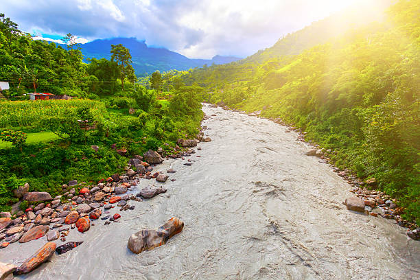 istock river and mountains in Nepal 490999148