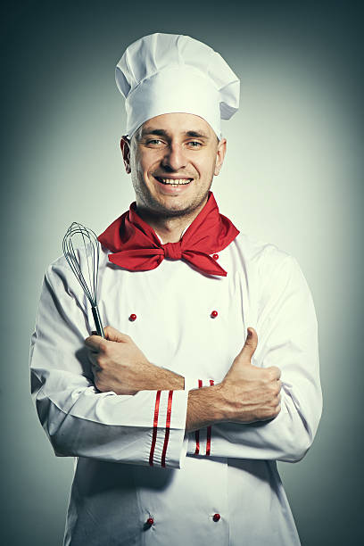 istock Male chef with thumb up portrait 491021112