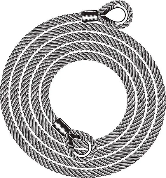 Vector illustration of hank of tow ropes