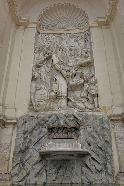 istock Rome, Italy. Bas relief in Moses Fountain 491027338