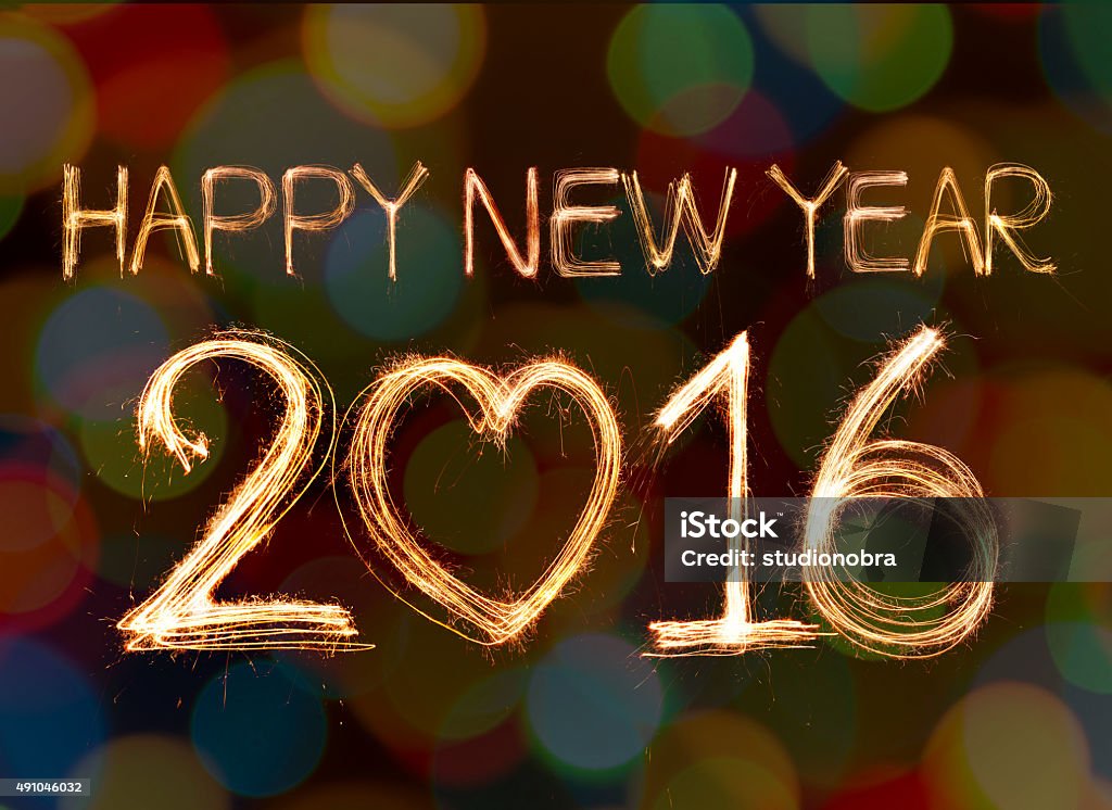 happy new year 2016 Merry Christmas 2016 written with Sparkling figures. on bokeh background 2015 Stock Photo