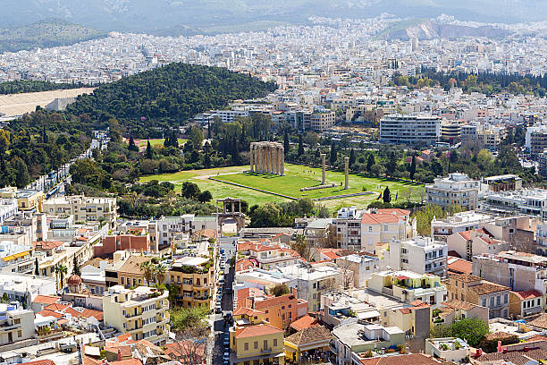 istock Panoramic view of Athens from Acropolis, Greece 491046214