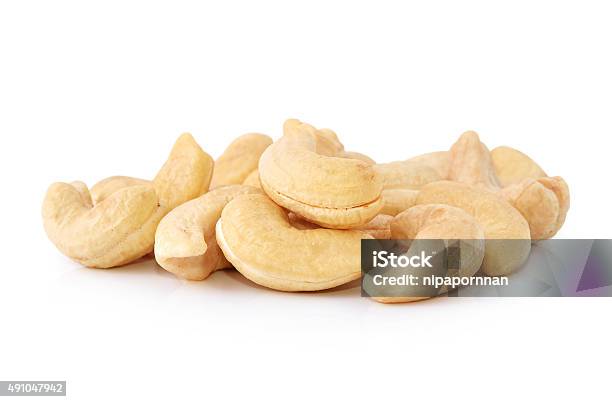 Cashew Nuts Isolated On White Background Stock Photo - Download Image Now - Cashew, White Background, Close-up