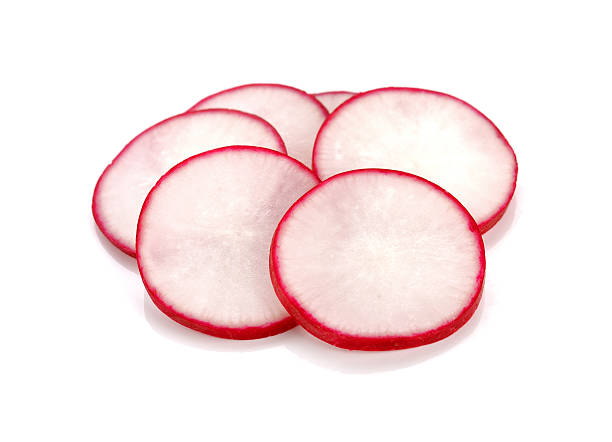 istock red radish isolated on white background 491048434