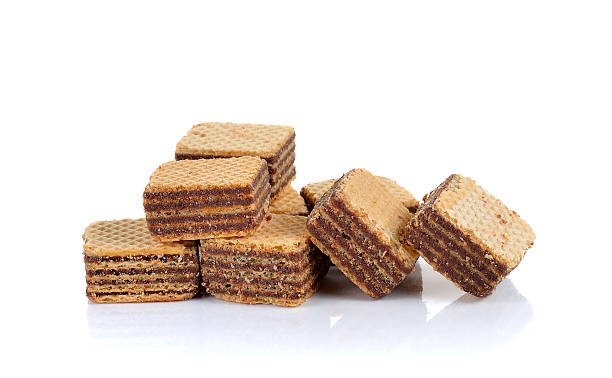 istock sweet wafer cream with chocolate on white background 491048492
