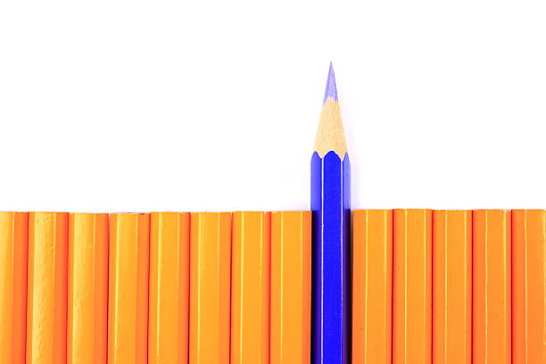 Pencils isolated on blue backgroun