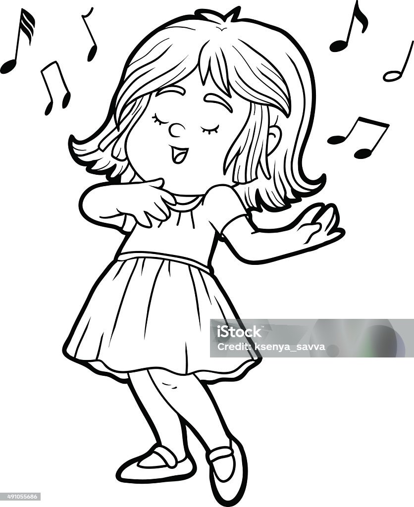 Coloring Book Little Girl Is Singing A Song Stock Illustration - Download Image Now - Cartoon, Coloring Book Page - Illlustration Technique, Singer - iStock Coloring Book Little Girl Is Singing A Song Stock Illustration - Download Image Now - Cartoon, Coloring Book Page - Illlustration Technique, Singer - iStock