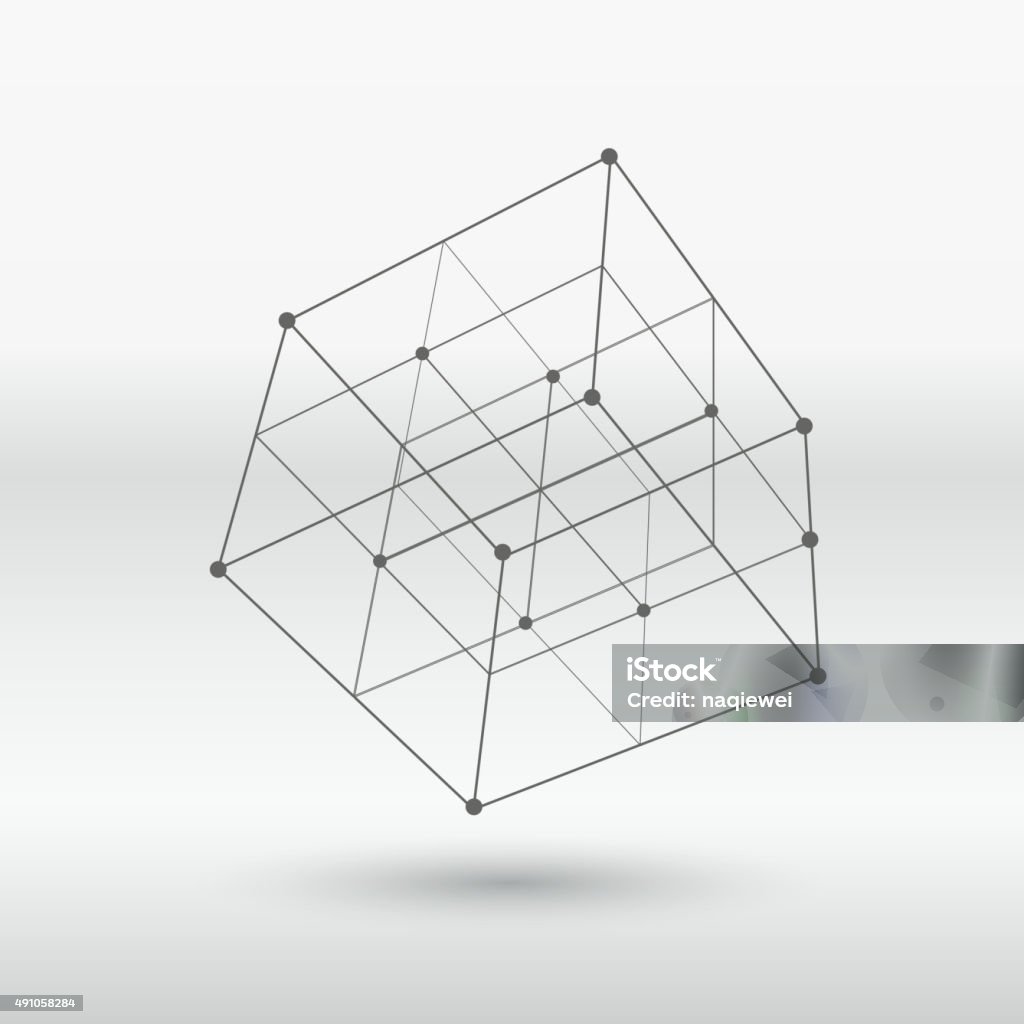 line structure cube line structure cube.(ai eps10 with transparency effect) Cube Shape stock vector