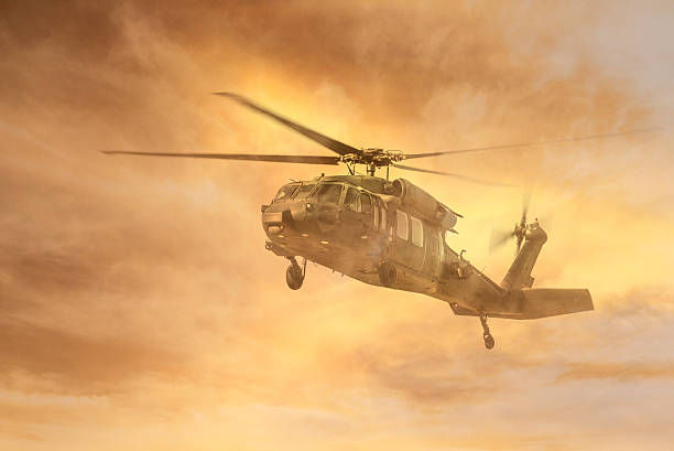 istock Army Helicopter in Fog 491059528