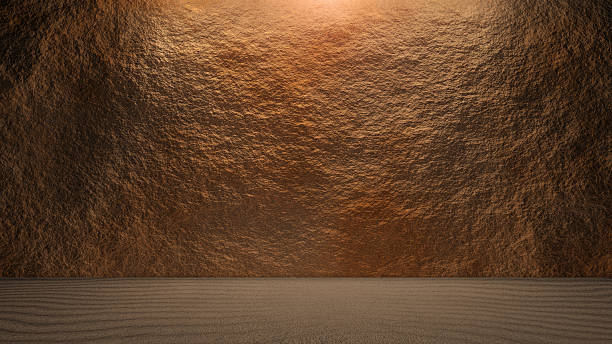 Rock wall background with ground gold