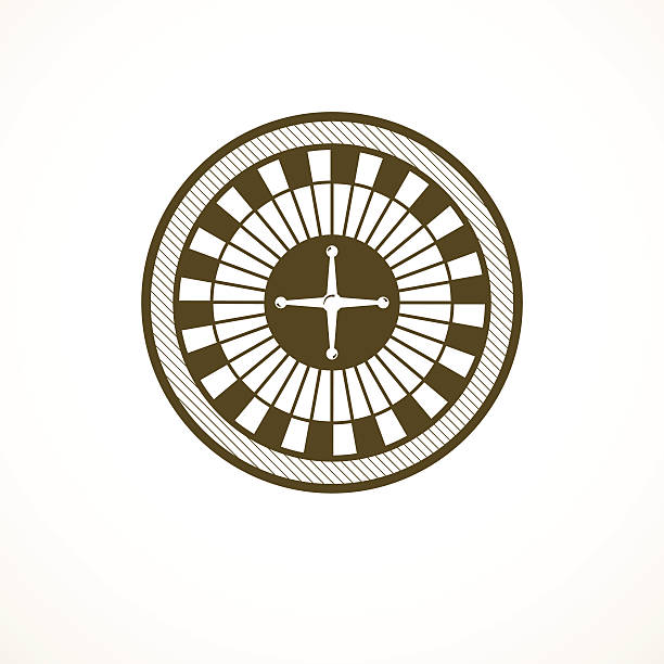 колесо рулетки логотипом, казино, векторная иллюстрация - roulette roulette wheel wheel isolated stock illustrations