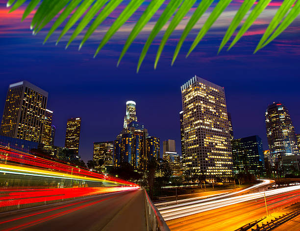 istock Downtown LA night Los Angeles sunset skyline California 491062021