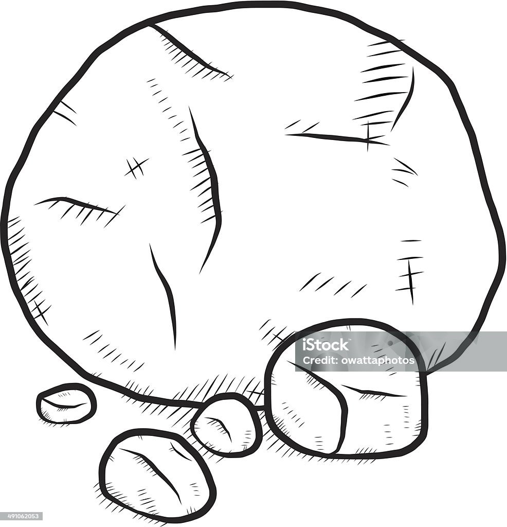 Rock Hand Drawn Stock Illustration - Download Image Now - Boulder - Rock,  Drawing - Art Product, Black And White - iStock