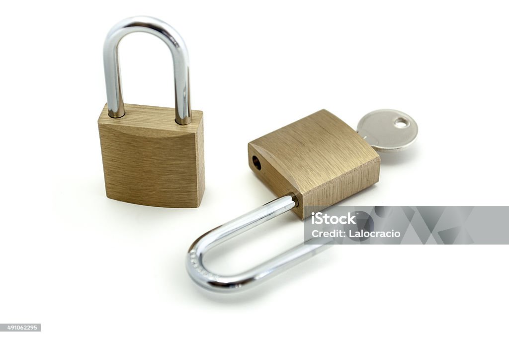 Lucchetti e chiave - Foto stock royalty-free di Accessibilità