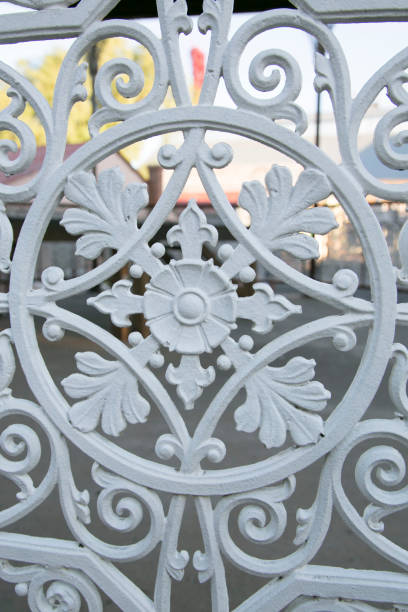 istock closeup of ornate cast iron fence 491064287