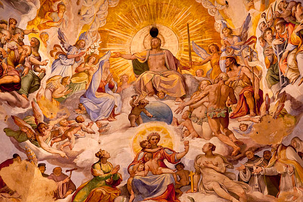 istock Jesus Christ Vasari Fresco Dome Duomo Cathedral Basilica Dome Fl 491065247