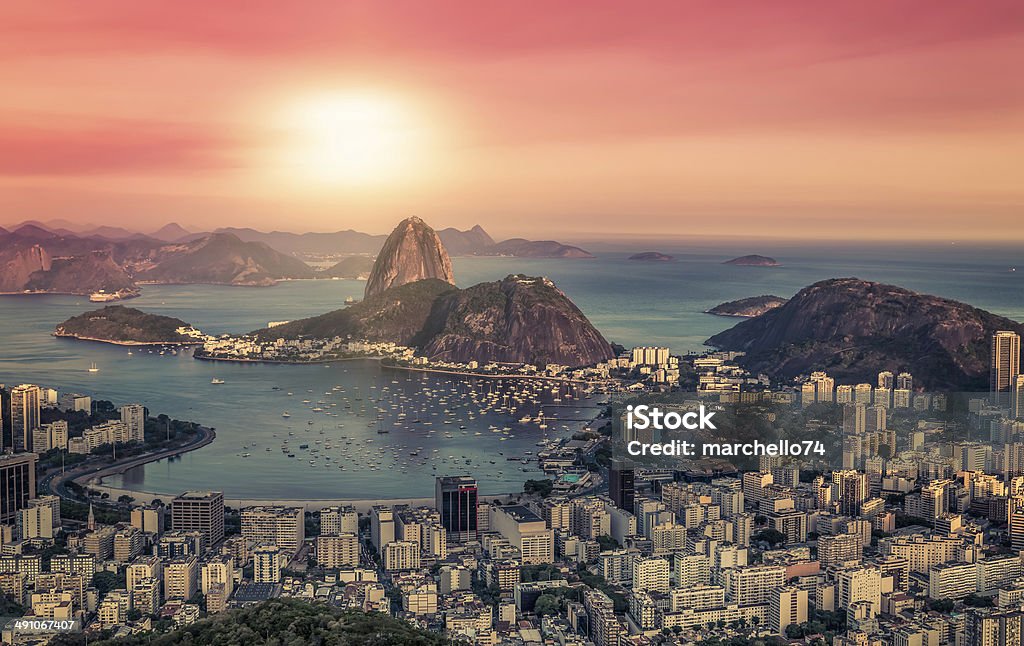 Sunrise Blick über Rio de Janeiro, Brasilien - Lizenzfrei Rio de Janeiro Stock-Foto