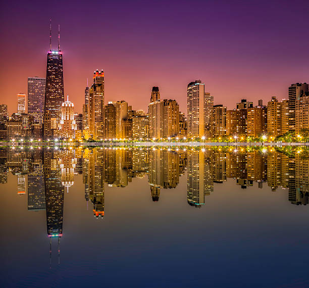 istock Downtown Chicago Magnificent Mile by night 491067417