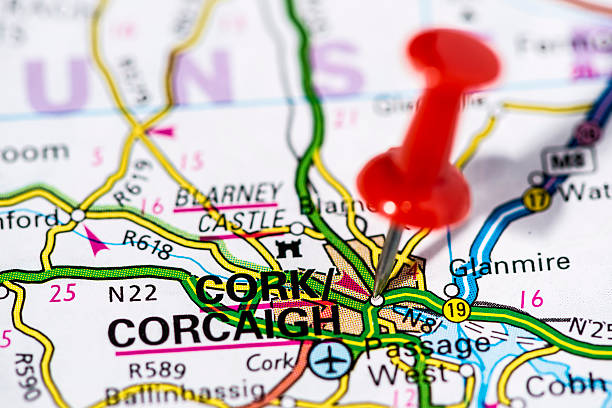 European cities on map series: Cork