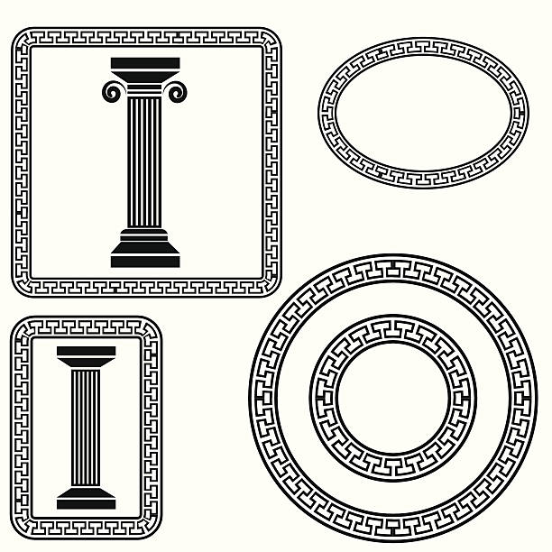 grecki symbole - stability architecture roman decoration stock illustrations