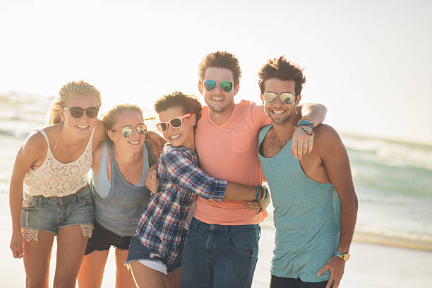 istock Happy Friends on beach seaside 491068293