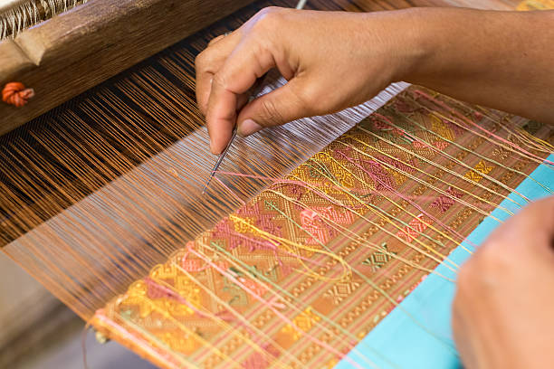 Thai style weaving equipmen stock photo