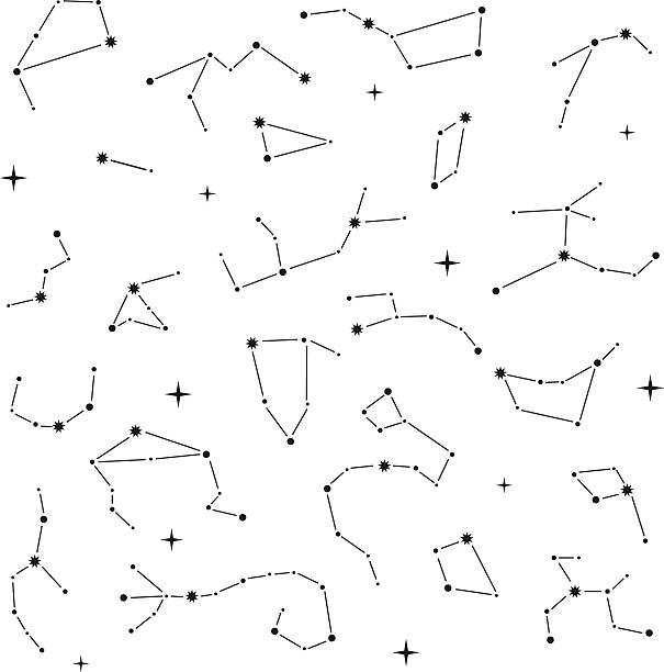 kuvapankkikuvitukset aiheesta tähdistö. doodle-setti. syrjäinen - draco constellation