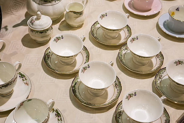 istock Many tea cups and saucers are on table 491070036