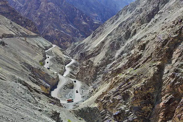 High-altitude road in the Himalayas - Ladakh, Jammu & Kasmir, India