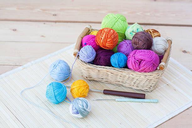 istock Colorful clews and crochet hook 491083334