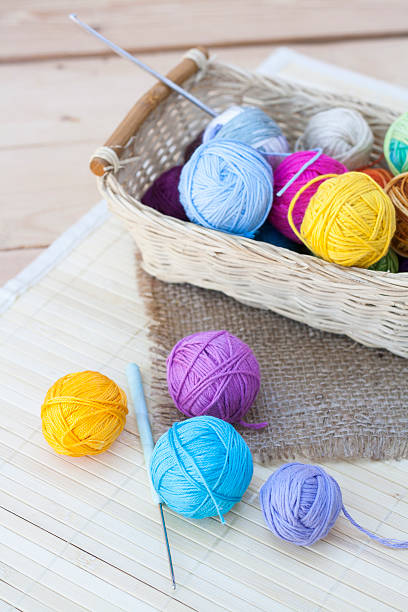 istock Colorful clews and crochet hook 491083986