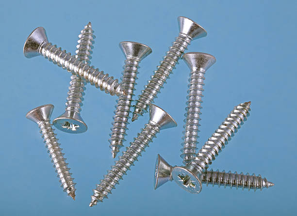 Countersunk wood screws stock photo