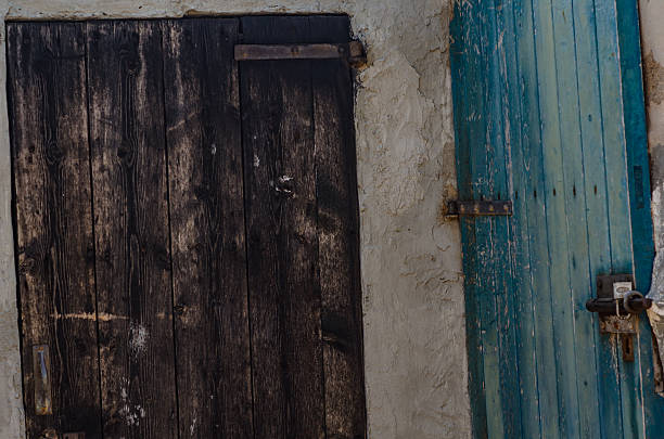 Parte di porte in legno mare - foto stock