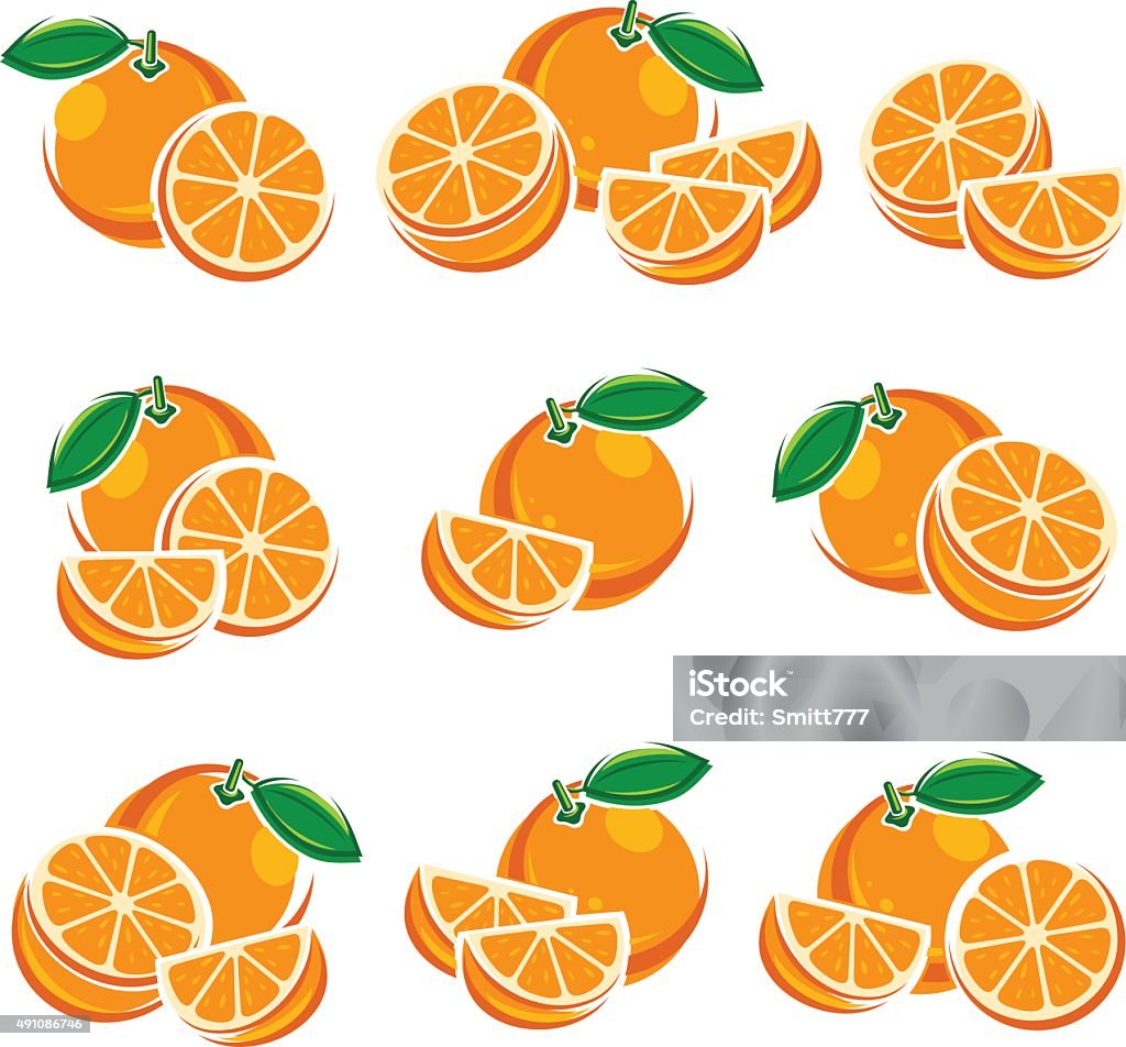 Oranges Vector Cart Oranges Set Vector Stock Illustration - Download Image Now - 2015 ...