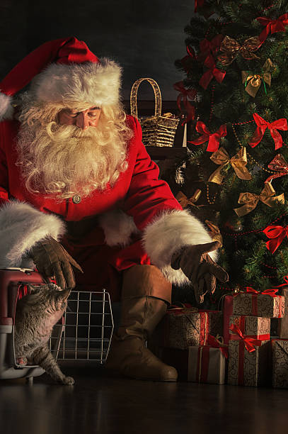 istock Santa Claus making a most wanted gift to a child 491089970